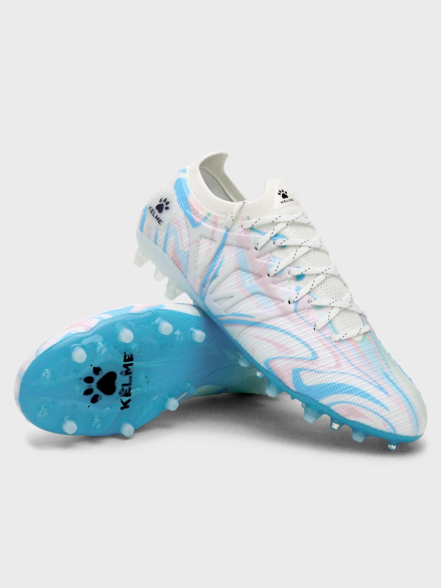 Бутсы KELME Men's Football Shoes (MG) (White/Light Blue)