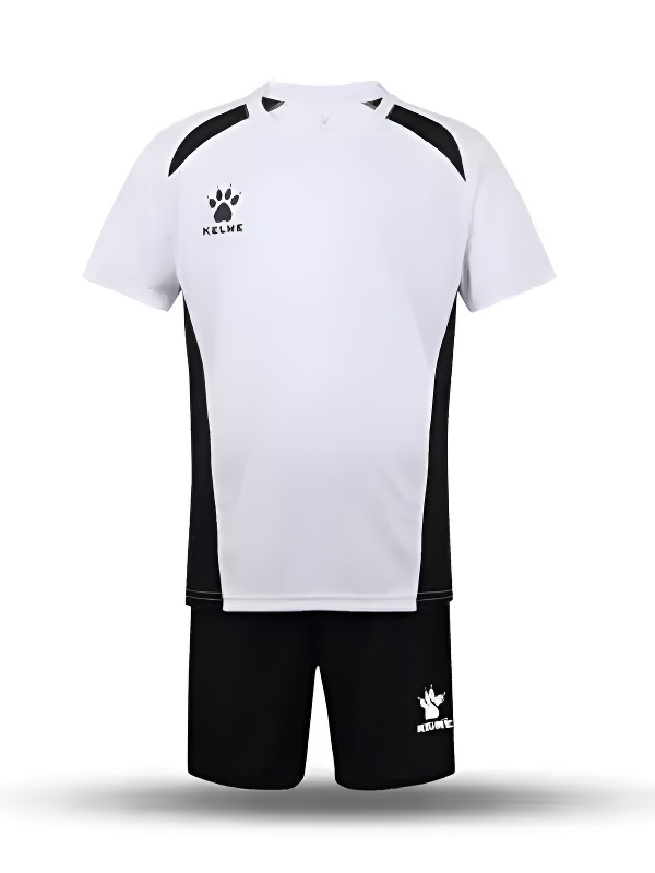 Детская футбольная форма KELME Short Sleeve Football Kid Set (White/Black)