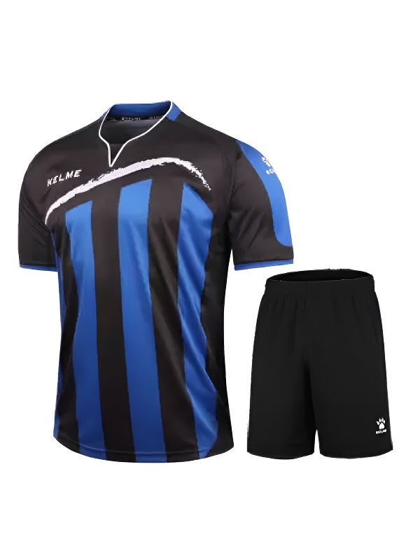 Футбольная форма KELME Short Sleeve Football Set (Black/Blue)