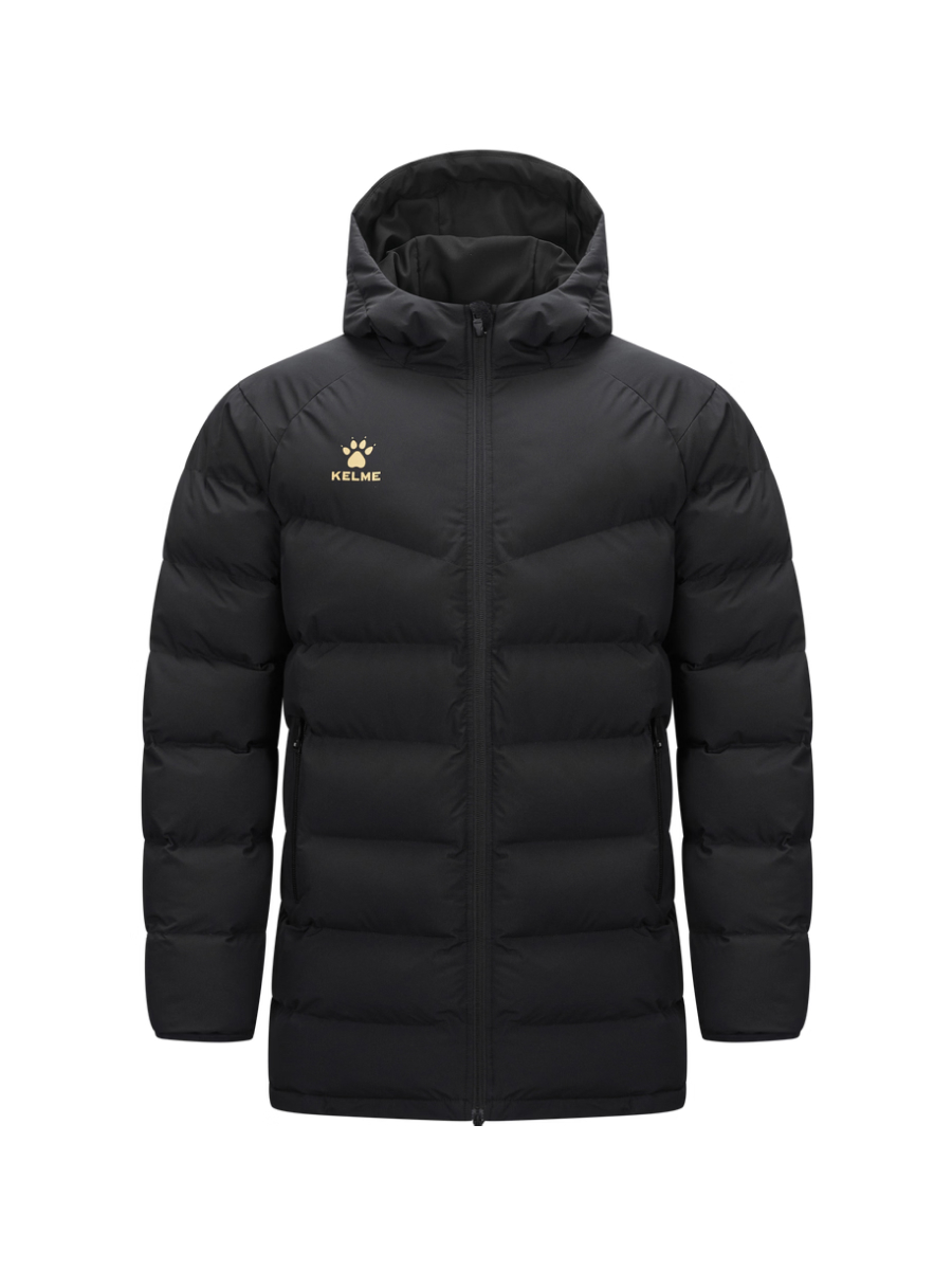 Пуховик KELME Hooded Mid-Length Cotton Coat Black