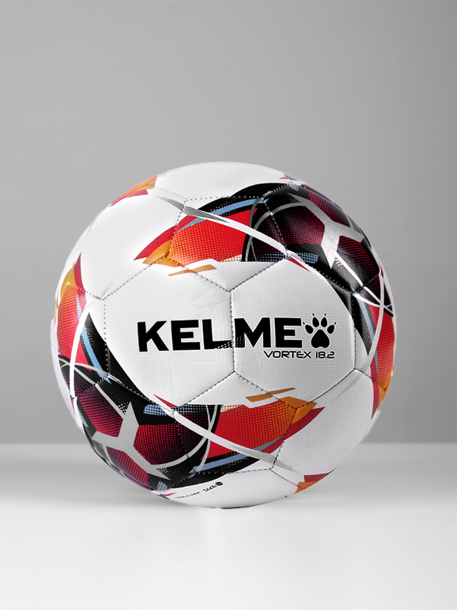 Мяч футбольный KELME Vortex 18.2 (32 Panels) (White/Orange)