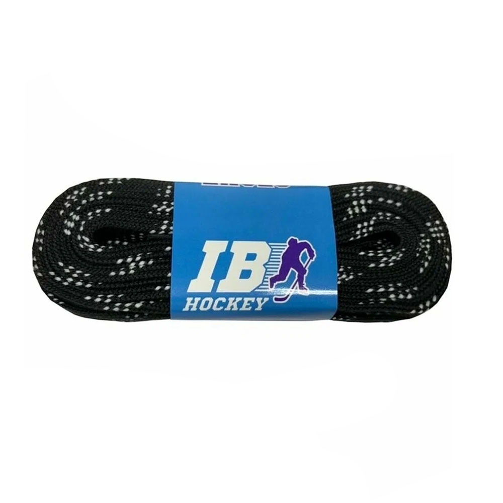 Шнурки для коньков IB Hockey с пропиткой, HLIB244BK, полиэстер, 244см, черный
