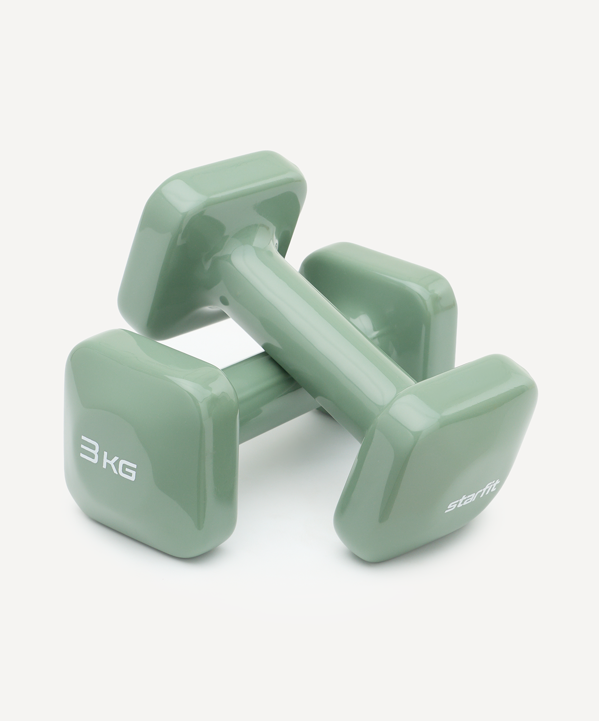 Гантель виниловая STARFIT DB-106 3 кг, квадратный, хвойный, пара