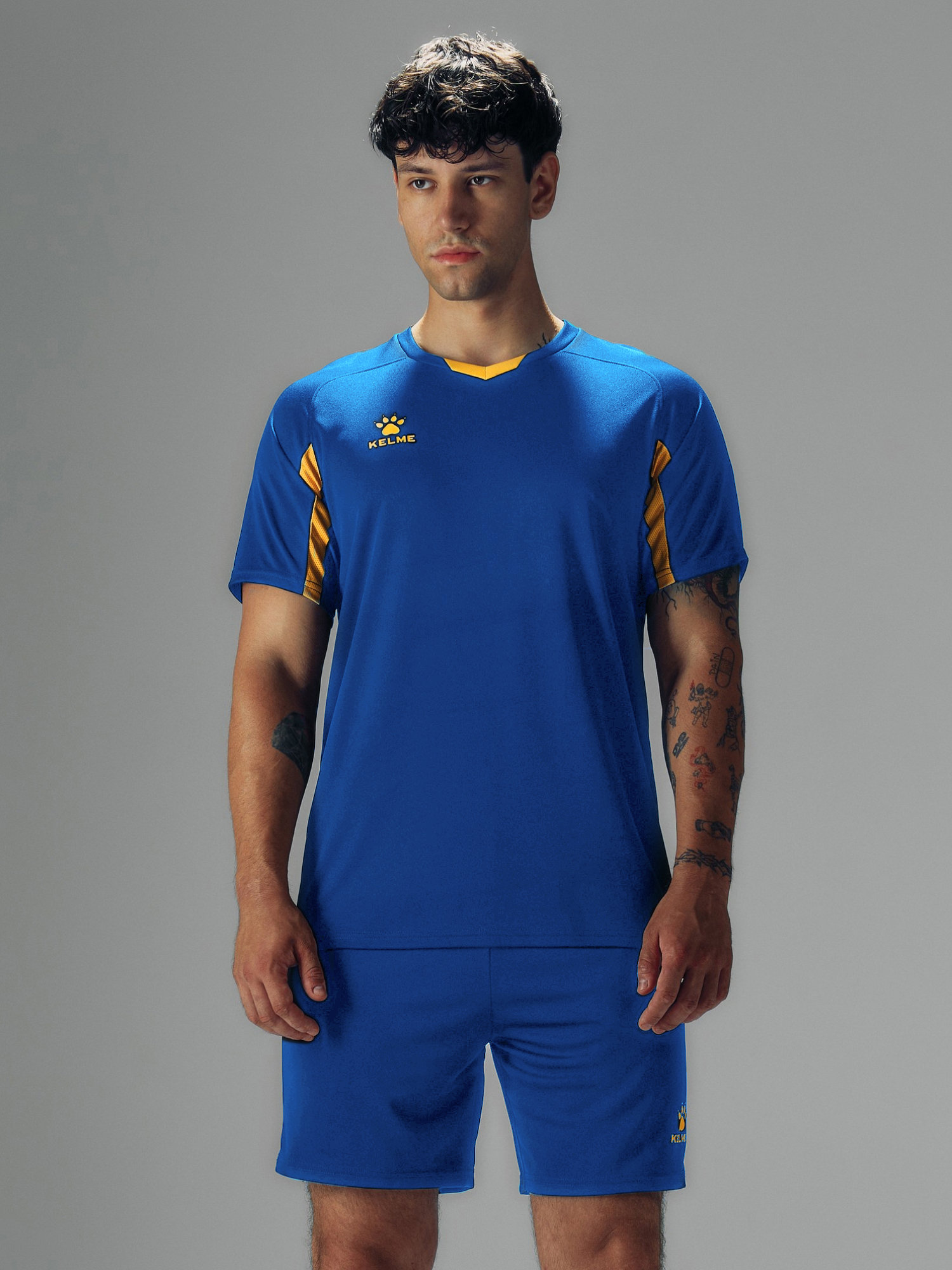 Футбольная форма KELME Short Sleeve Football Uniform Suit Blue