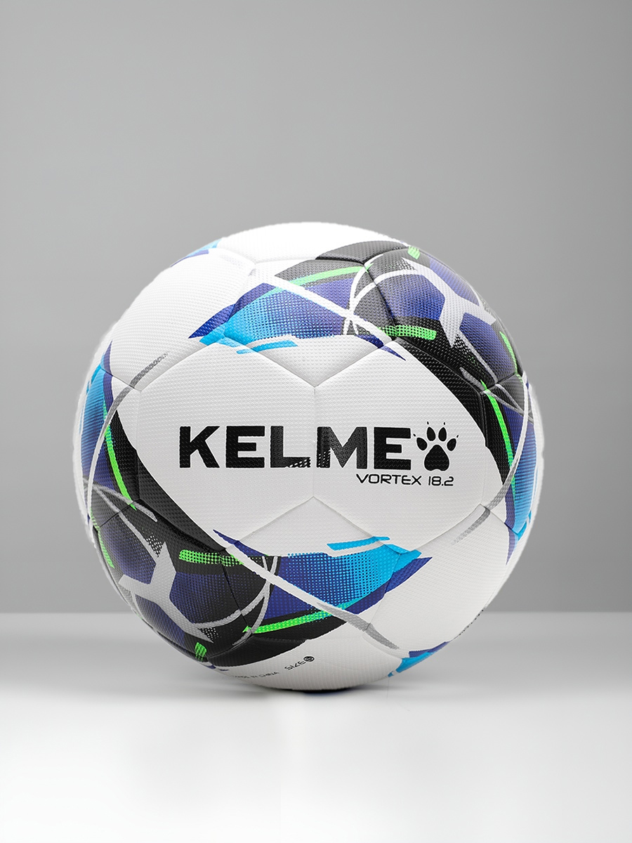 Мяч футбольный KELME Leather Football (18.2) (32 Panels) (White/Light Blue)