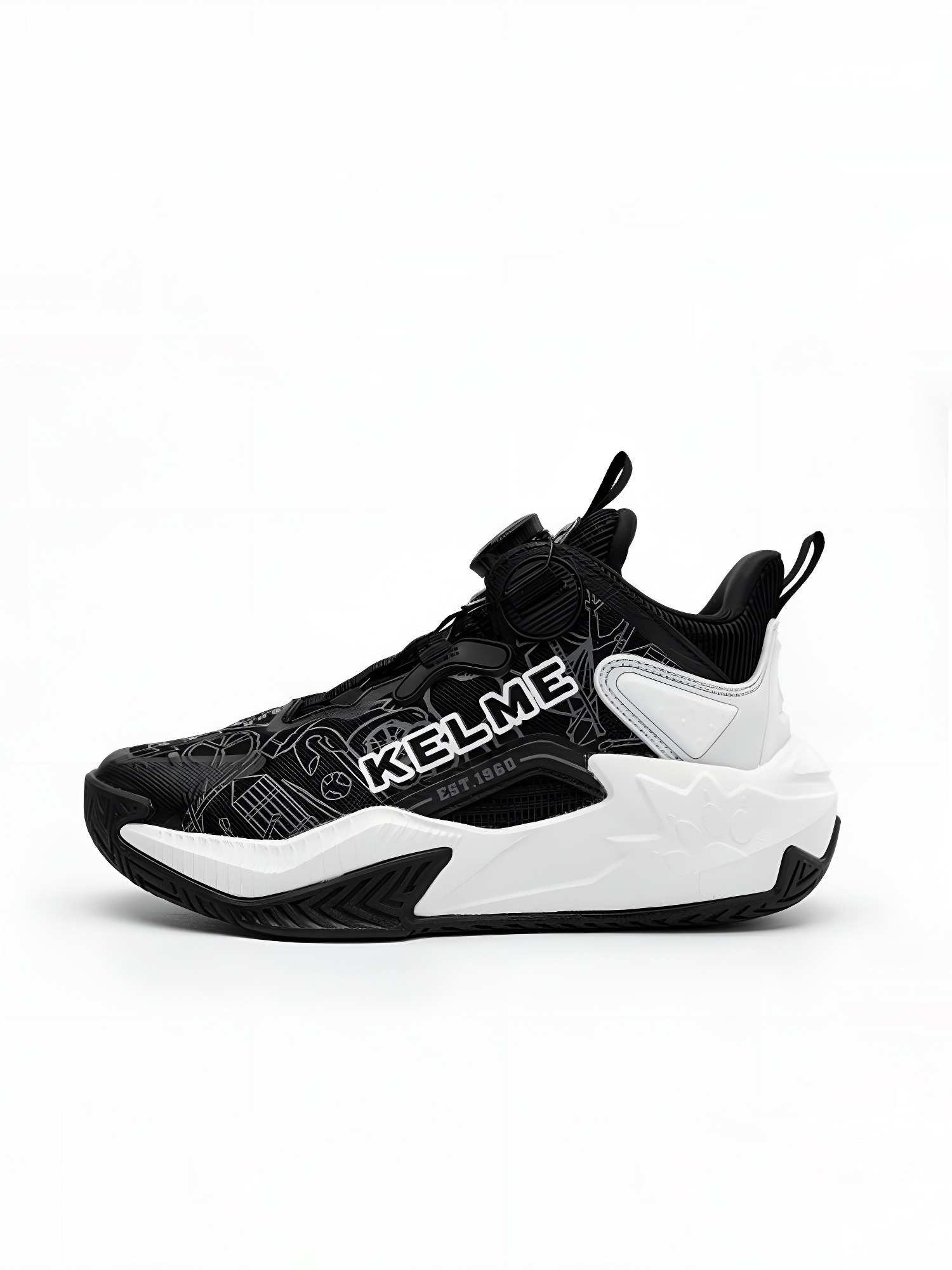 Детские баскетбольные кроссовки KELME Children's Basketball Shoes (Black/White)