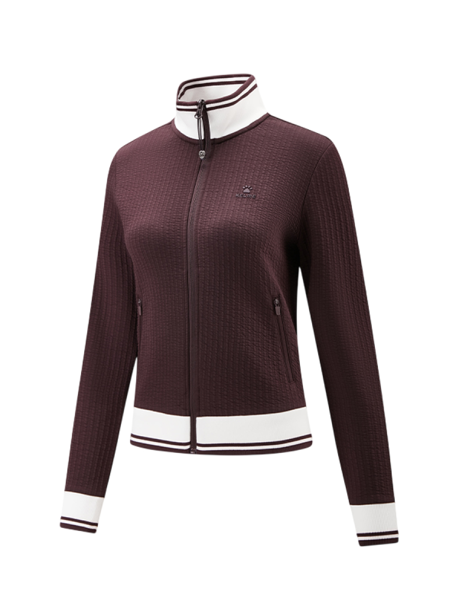 Толстовка KELME Stand-Up Collar Knit Cardigan (Dark Brown/White)