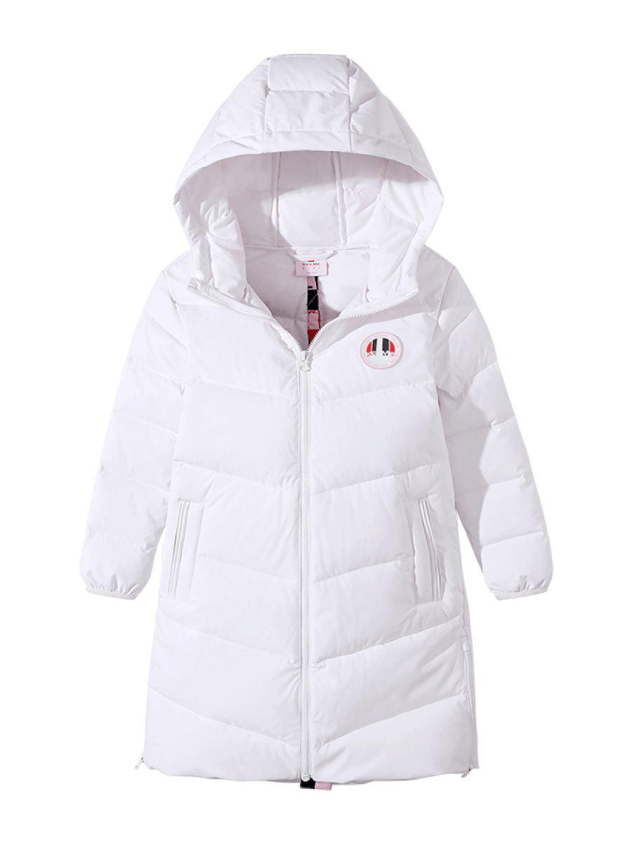 Детский пуховик KELME Girls Mid-Length Down Jacket White