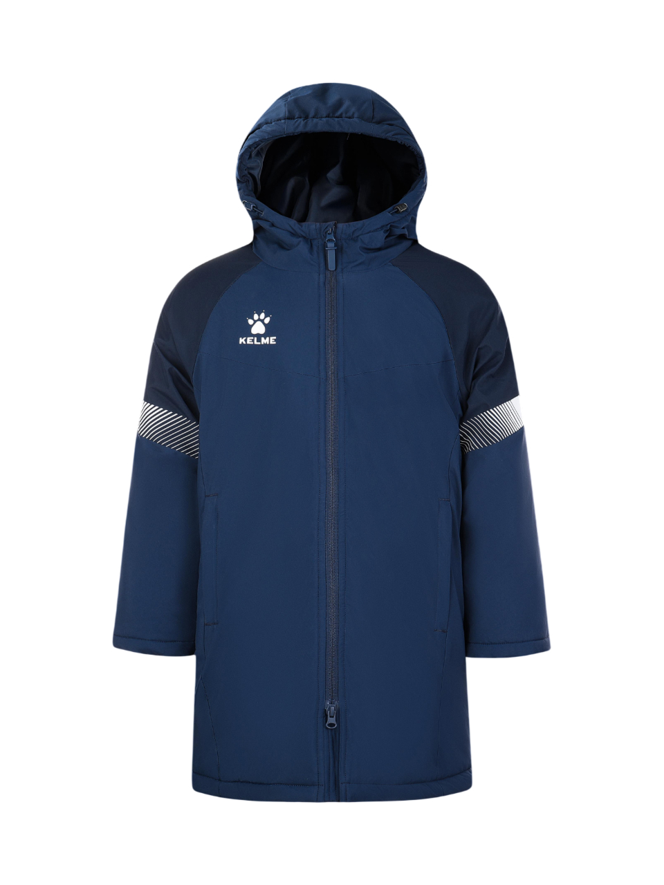 Детская куртка KELME Children's Hooded Long Cotton Jacket Dark Blue