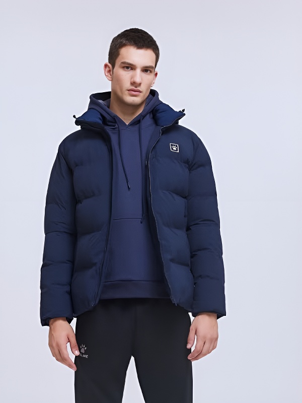 Пуховик KELME Hooded Short Padded Jacket Dark Blue
