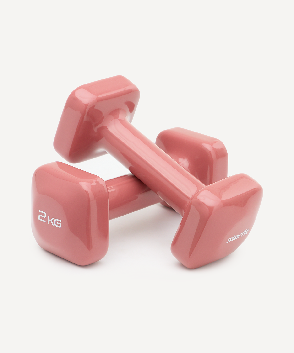 Гантель виниловая STARFIT DB-106 2 кг, квадратный, кирпичный, пара