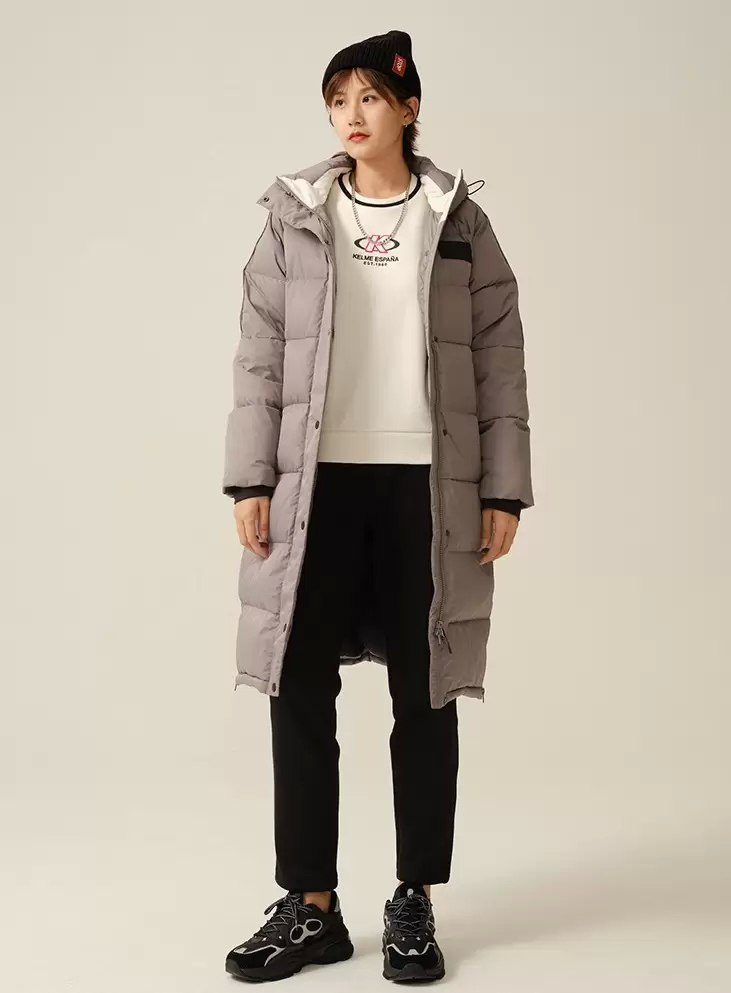 Пуховик KELME Long Down Jacket Grey