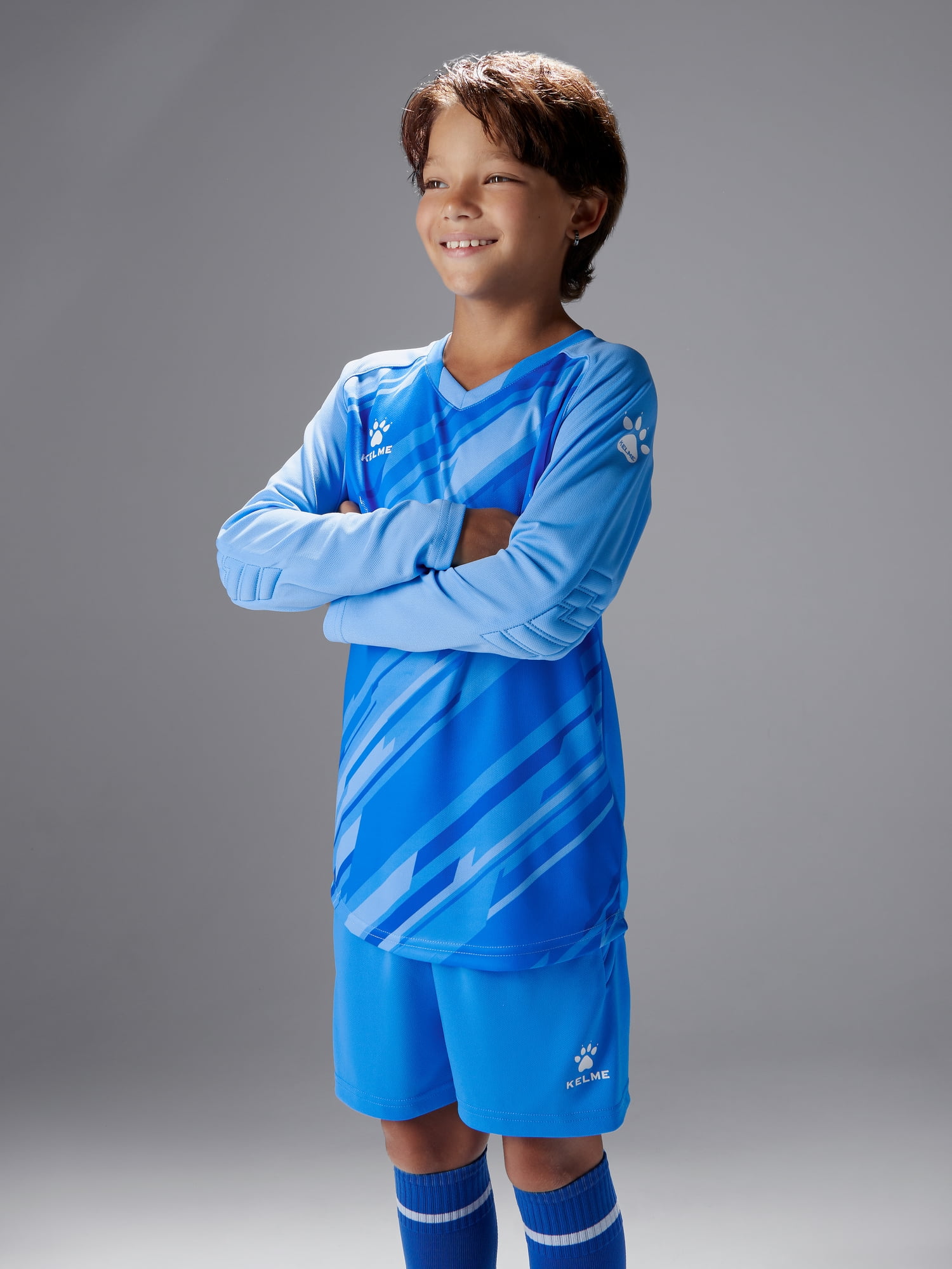 Детская вратарская форма KELME Long Sleeve Goalkeeper Suit Light Blue