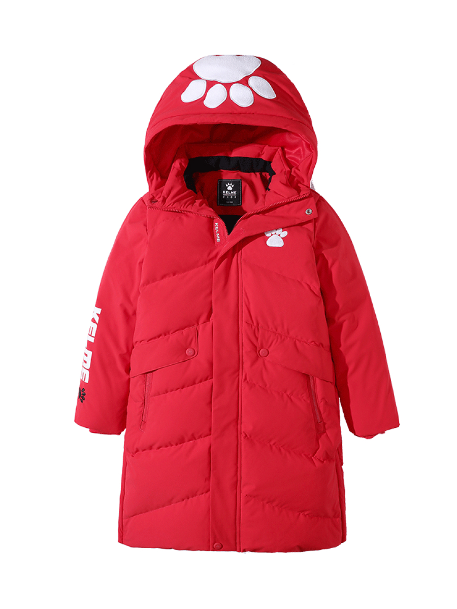 Детский пуховик KELME Boys Mid-Length Down Jacket Red