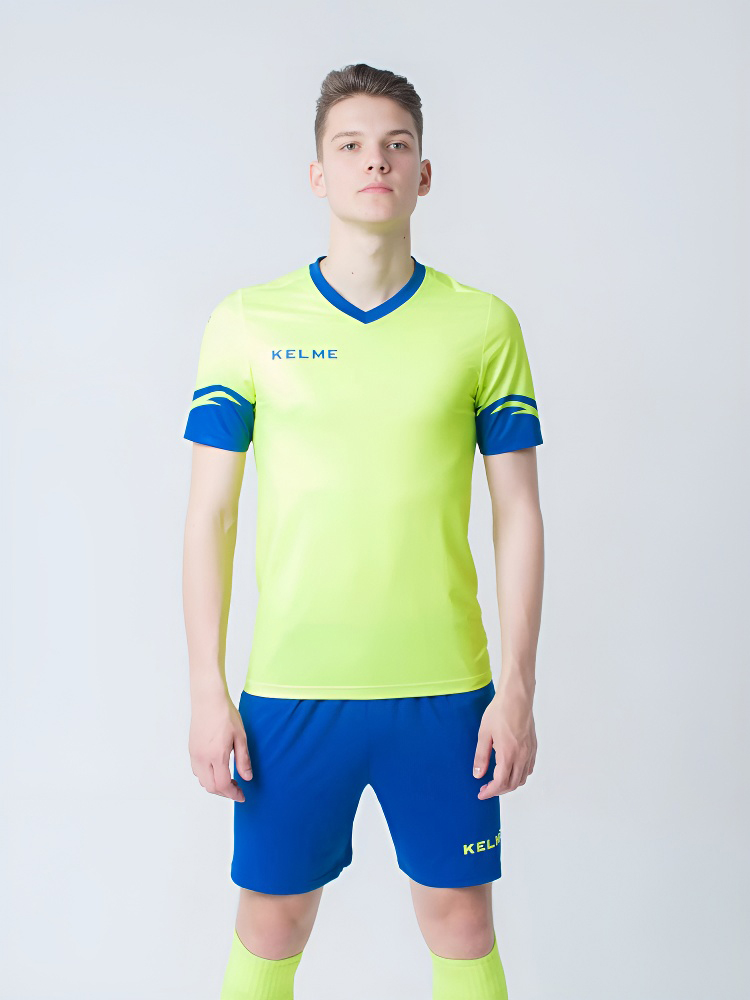 Футбольная форма KELME Short Sleeve Football Set (Light Green/Blue)