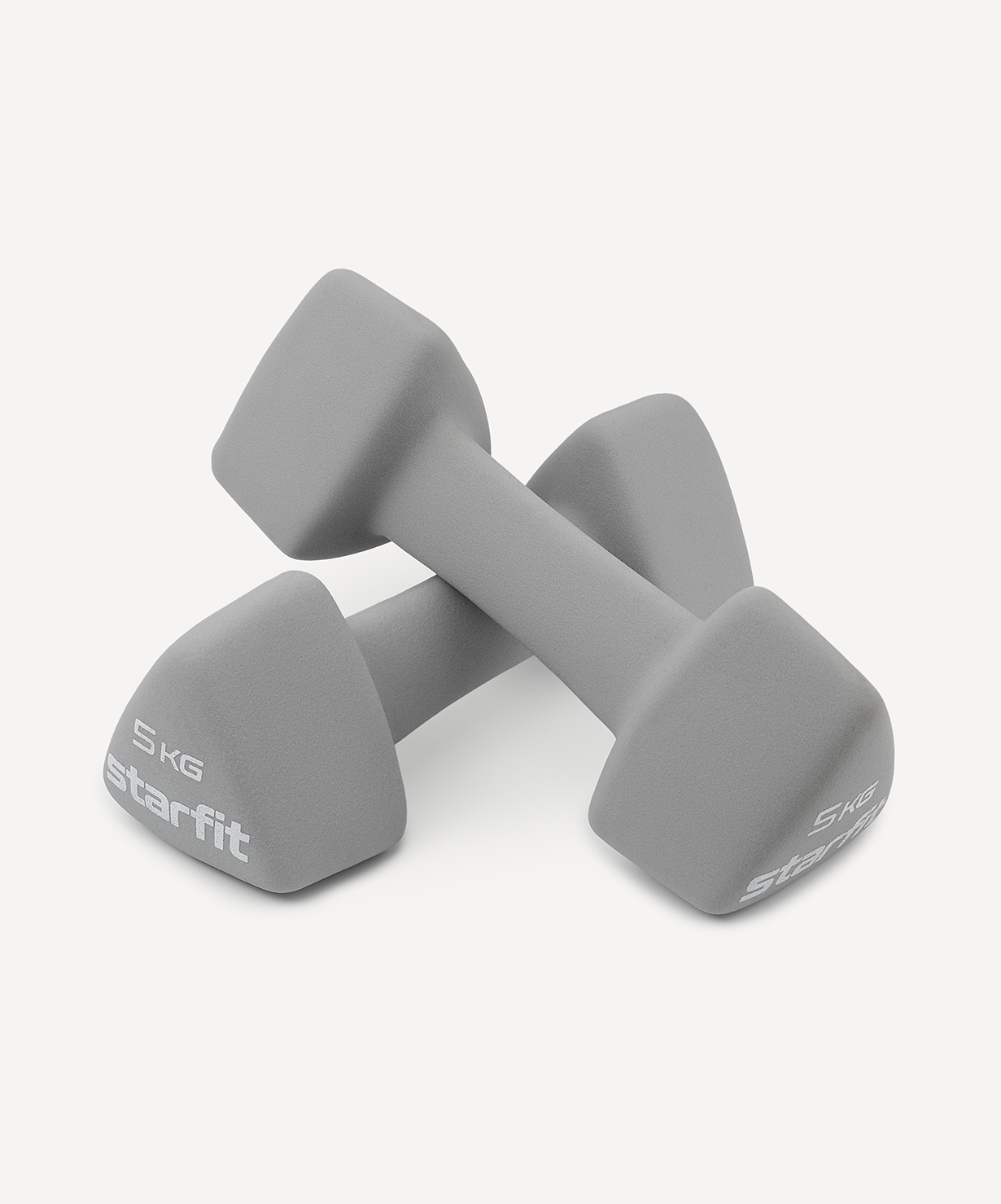 Гантель неопреновая STARFIT DB-205 5 кг, серый, пара