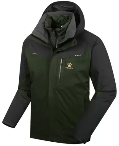 Куртка утепленная KELME Men's Jacket (Two-Piece Suit) (Dark Green/Black)