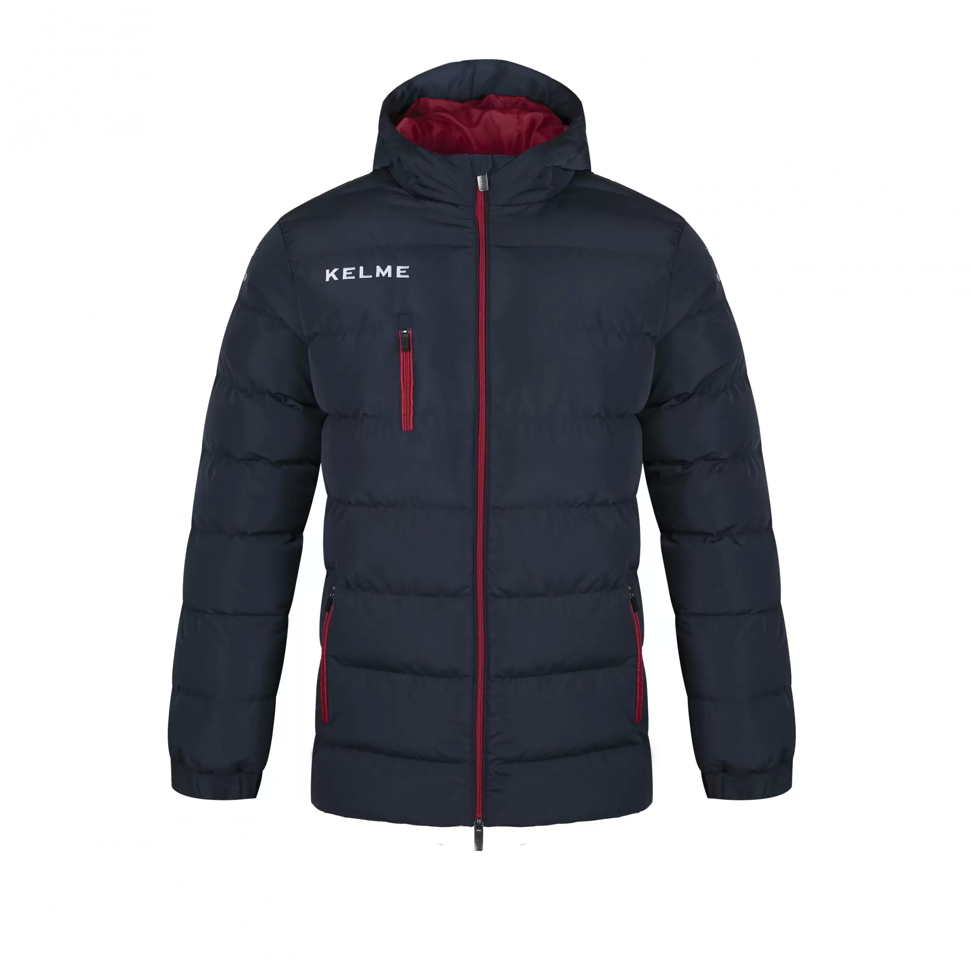 Детский пуховик KELME Hooded Short Jacket (Dark Blue/Burgundy)