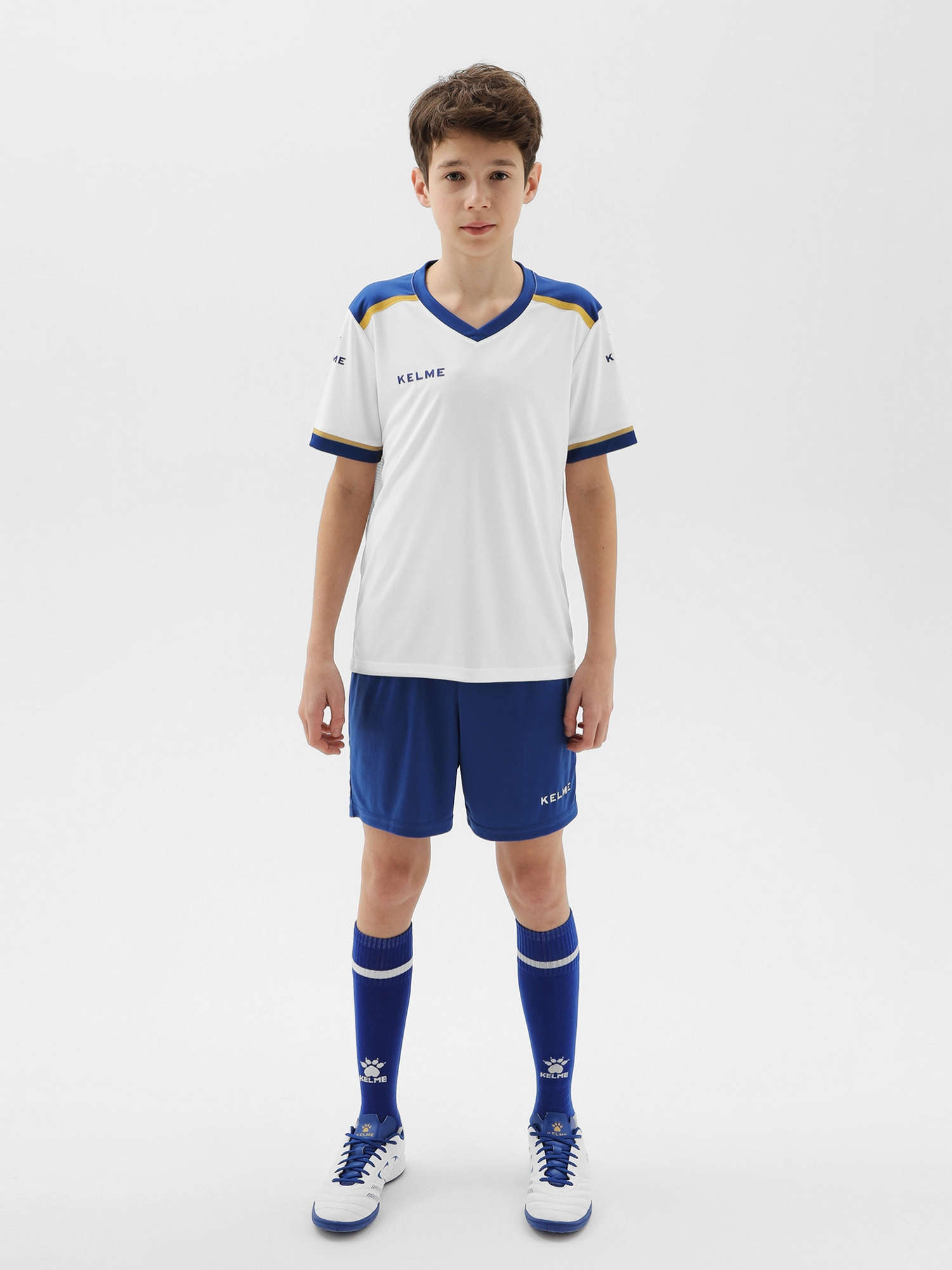 Детская футбольная форма KELME Football Suit (White/Blue)