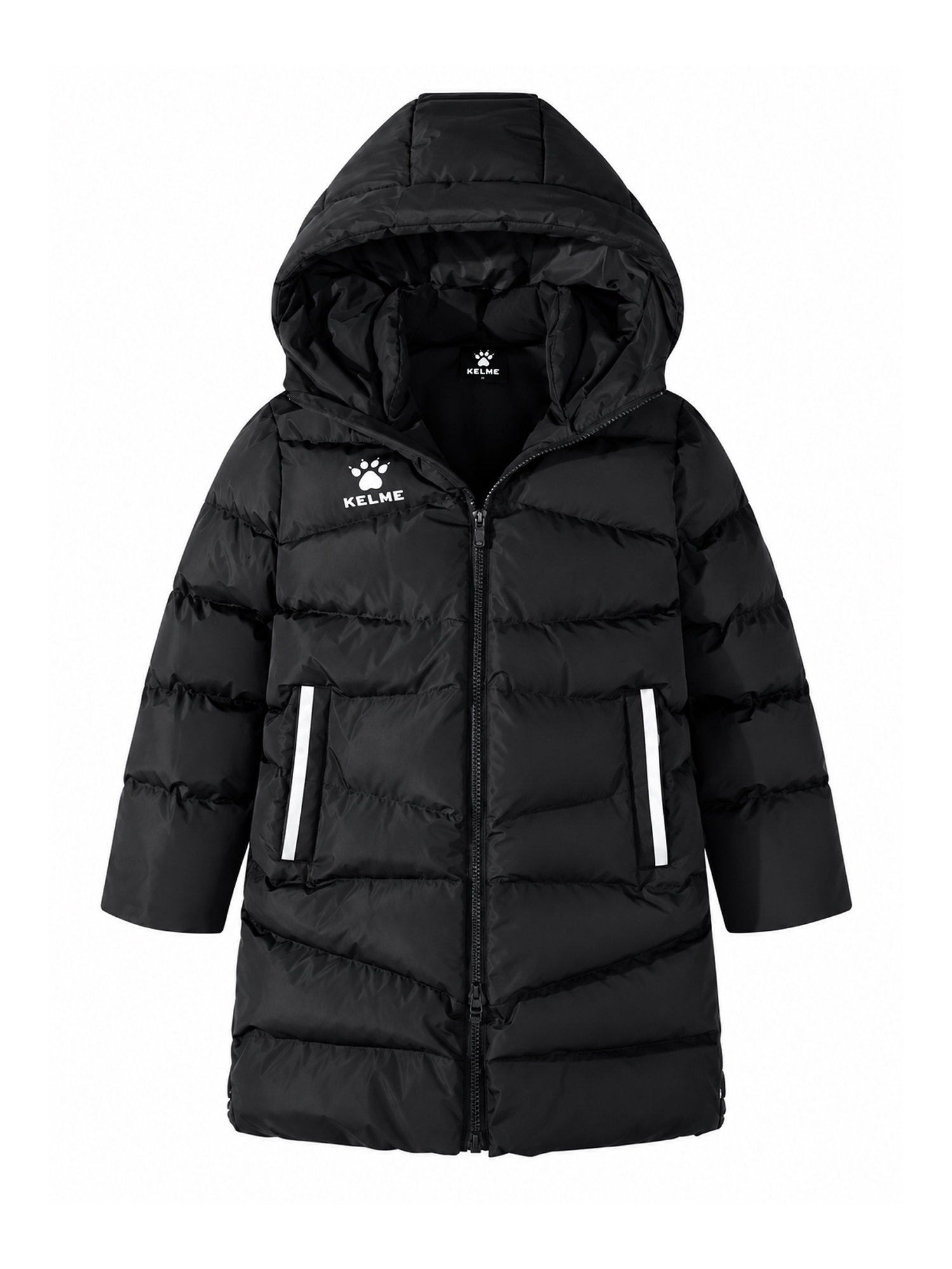 Детский пуховик KELME Children's Long Jacket (Black/White)