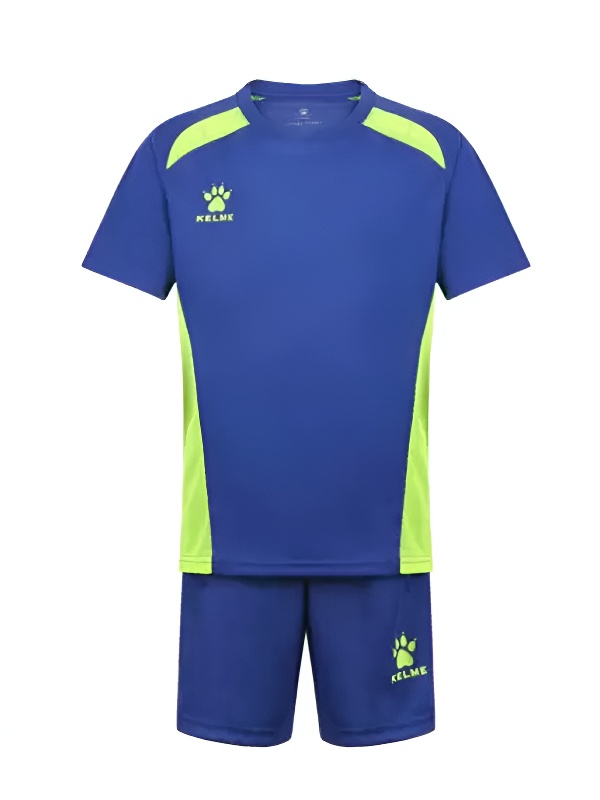Детская футбольная форма KELME Short Sleeve Football Kid Set (Blue/Light Green)