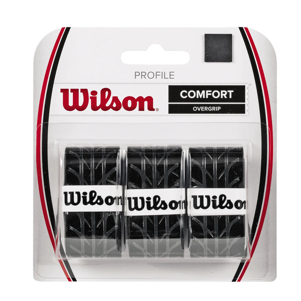 Овергрип Wilson Profile Overgrip, WRZ4025BK, 0,5 мм, размер 2,5см*120см,3 шт, черный