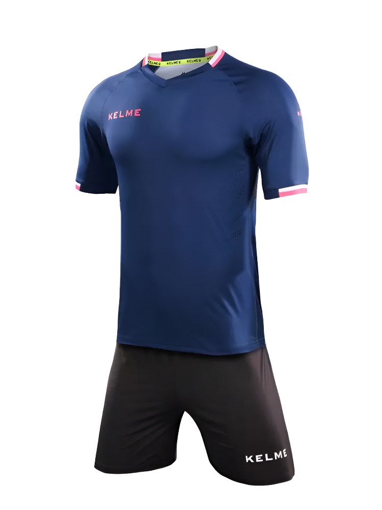 Футбольная форма KELME Short Sleeve Football Uniform (Dark Blue/Black)