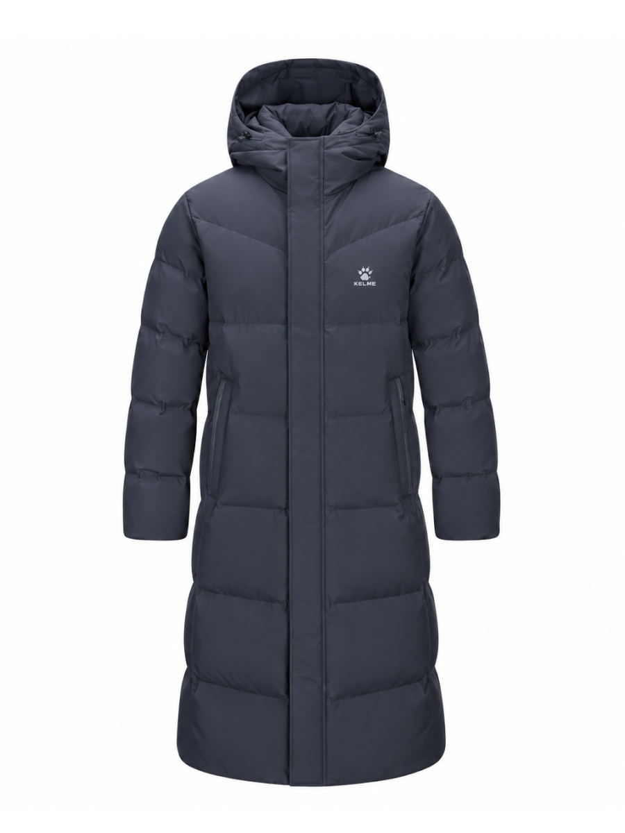 Пуховик KELME Long Down Jacket (hooded) Dark Blue