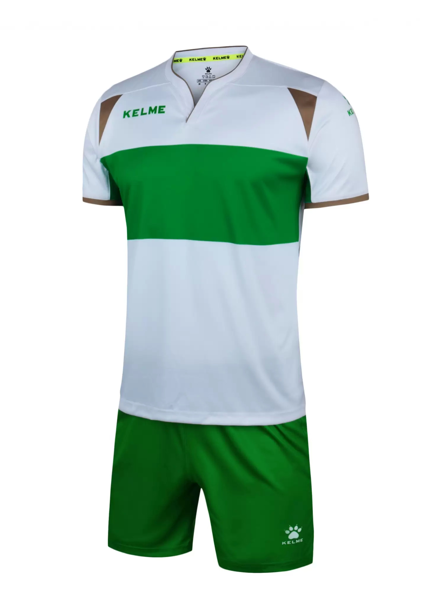 Футбольная форма KELME Short Sleeve Football Set (White/Green)