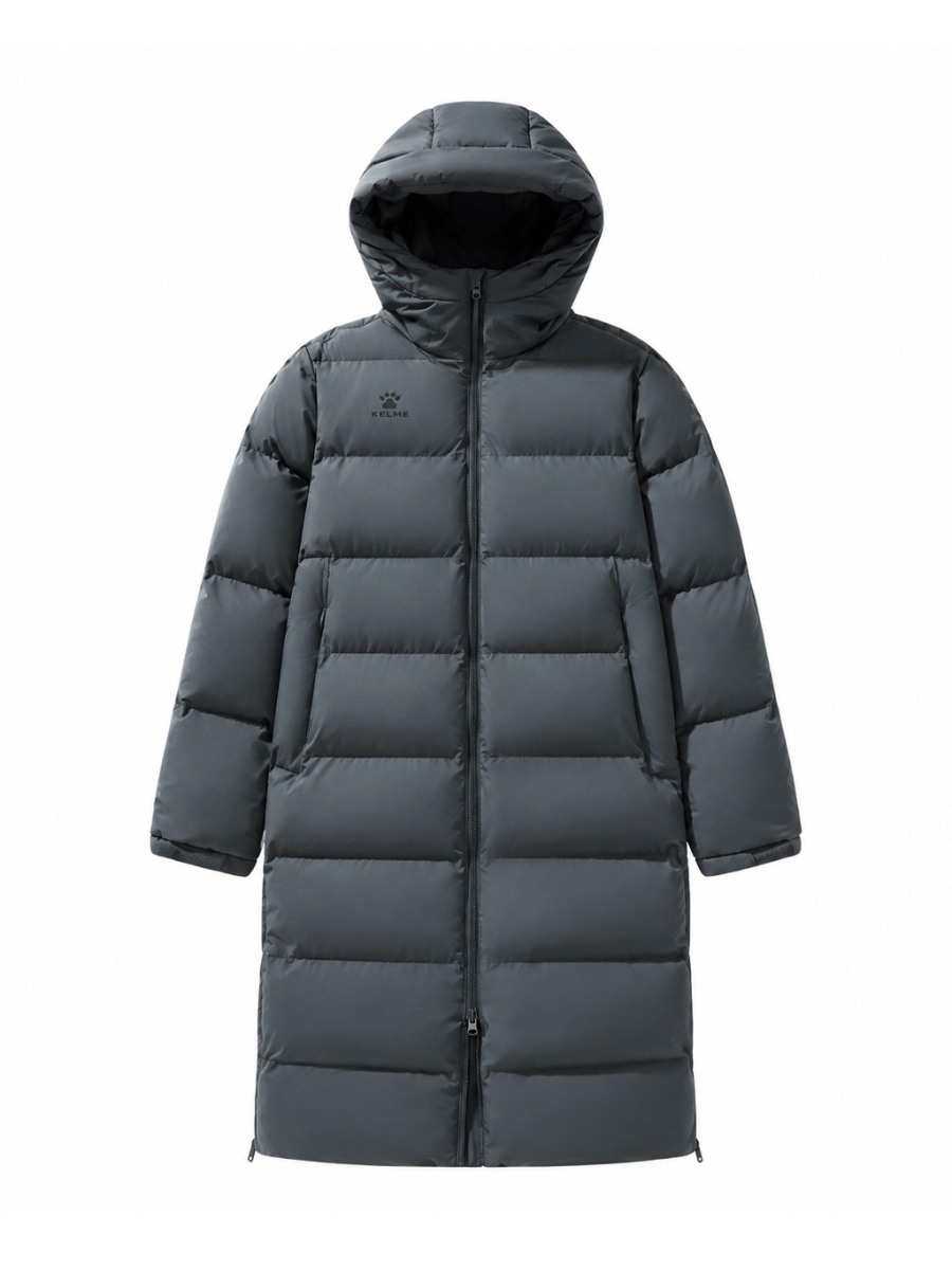 Пуховик KELME Men's Long Cotton Coat Dark Grey