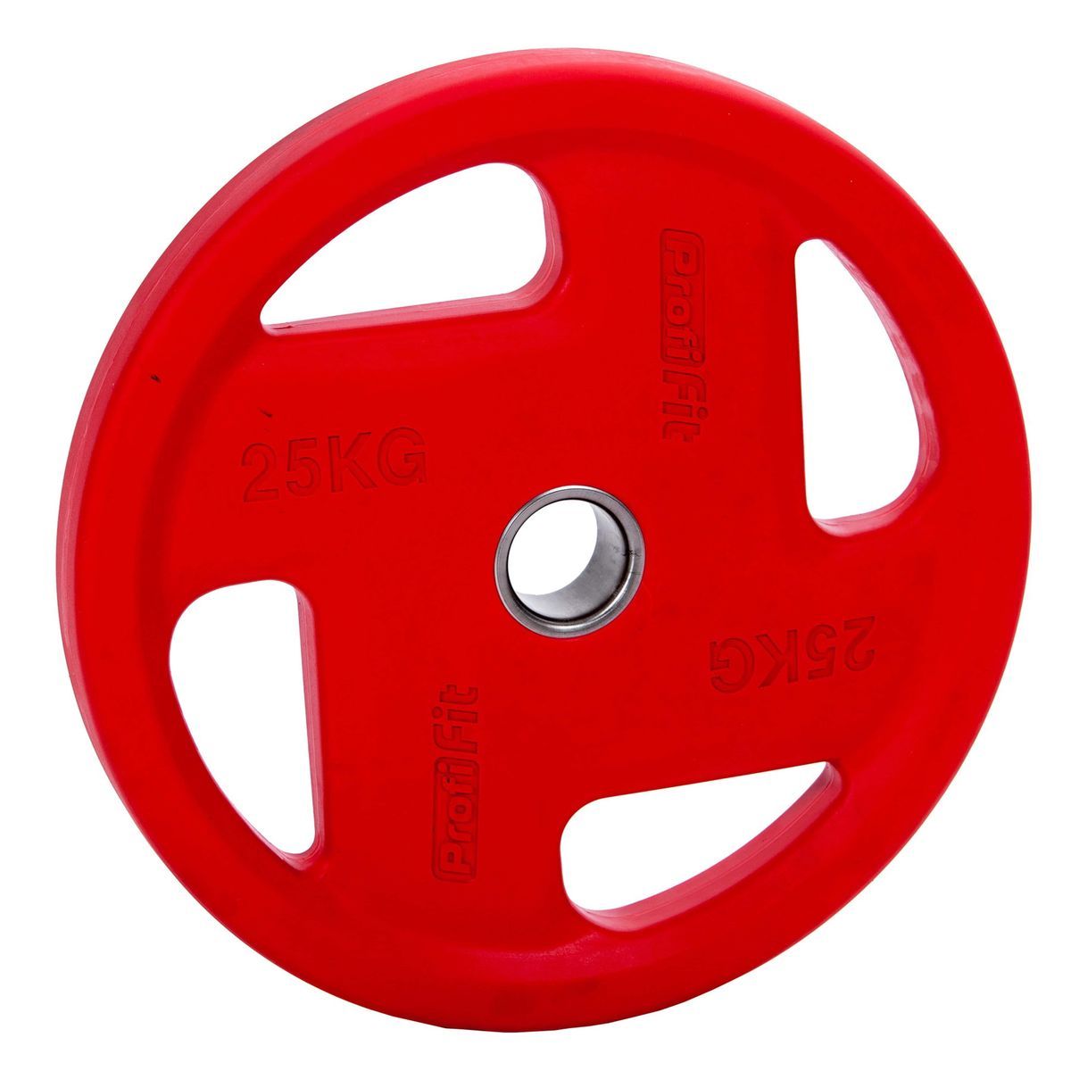 Диск обрезиненный (четыре хвата, цветной) D51 мм PROFI-FIT 25 кг
