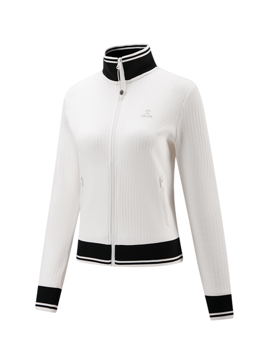 Толстовка KELME Stand-Up Collar Knit Cardigan (White/Black)