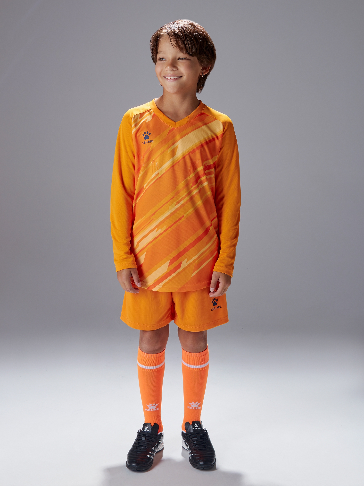 Детская вратарская форма KELME Long Sleeve Goalkeeper Suit Orange