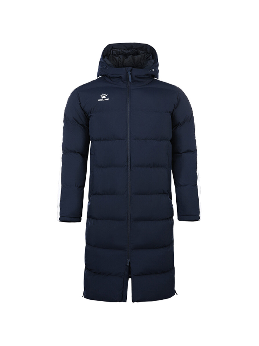 Пуховик KELME Hooded Long Cotton Jacket Dark Blue