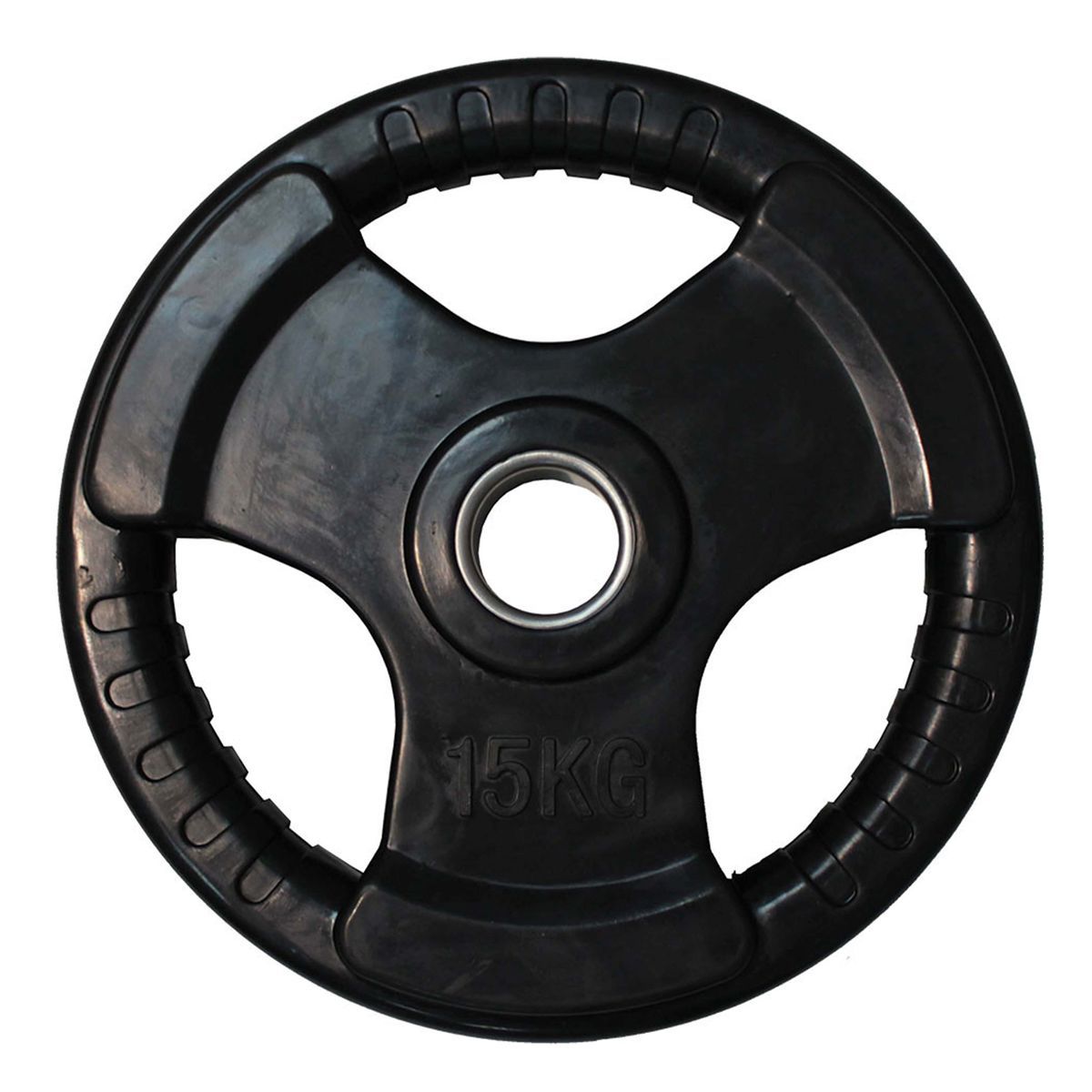 Диск обрезиненный (три хвата, черный) D51 мм PROFI-FIT 15 кг