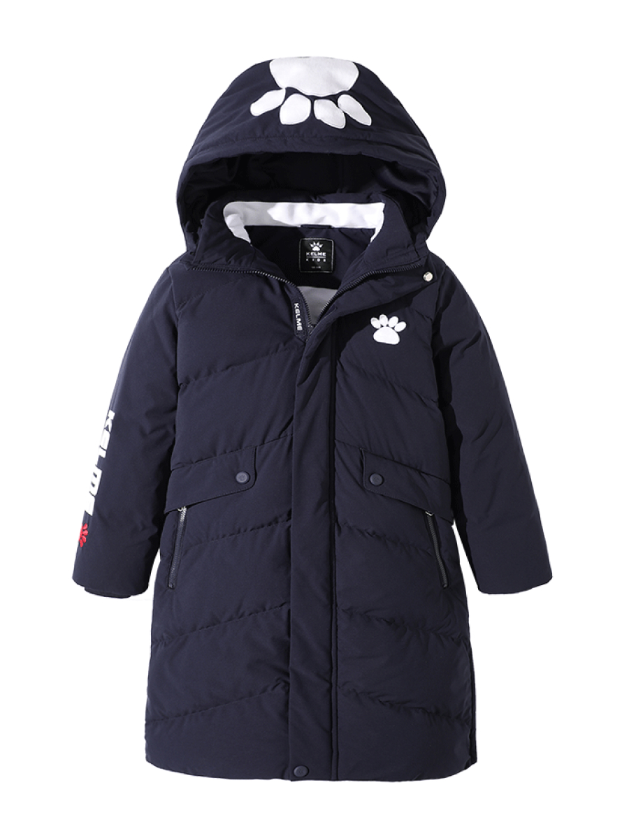 Детский пуховик KELME Boys Mid-Length Down Jacket Dark Blue