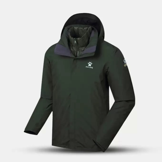Куртка утепленная KELME Men's Jacket (Two-Piece Suit) Dark Green