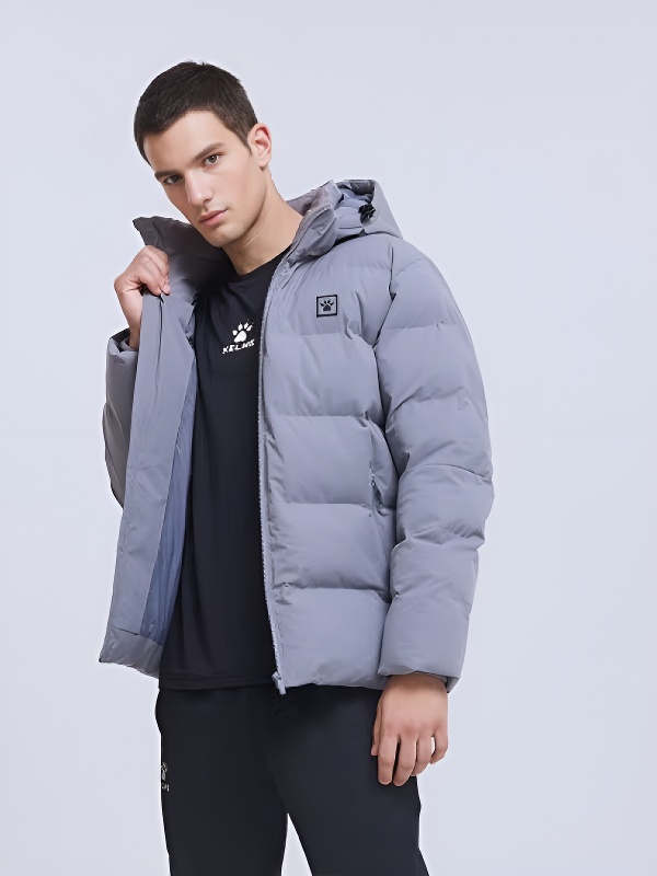 Пуховик KELME Hooded Short Padded Jacket Grey