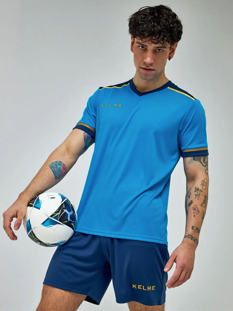 Футбольная форма KELME S/S Football Set (Light Blue/Dark Blue)