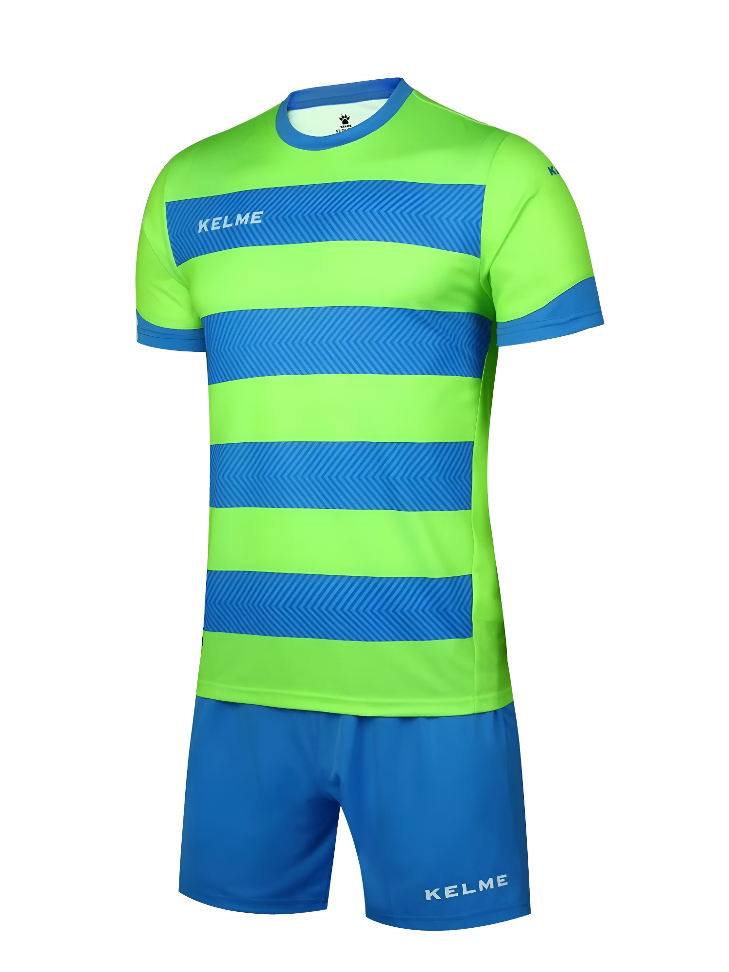 Детская футбольная форма KELME Short Sleeve Football Kid Set (Blue/Light Green)