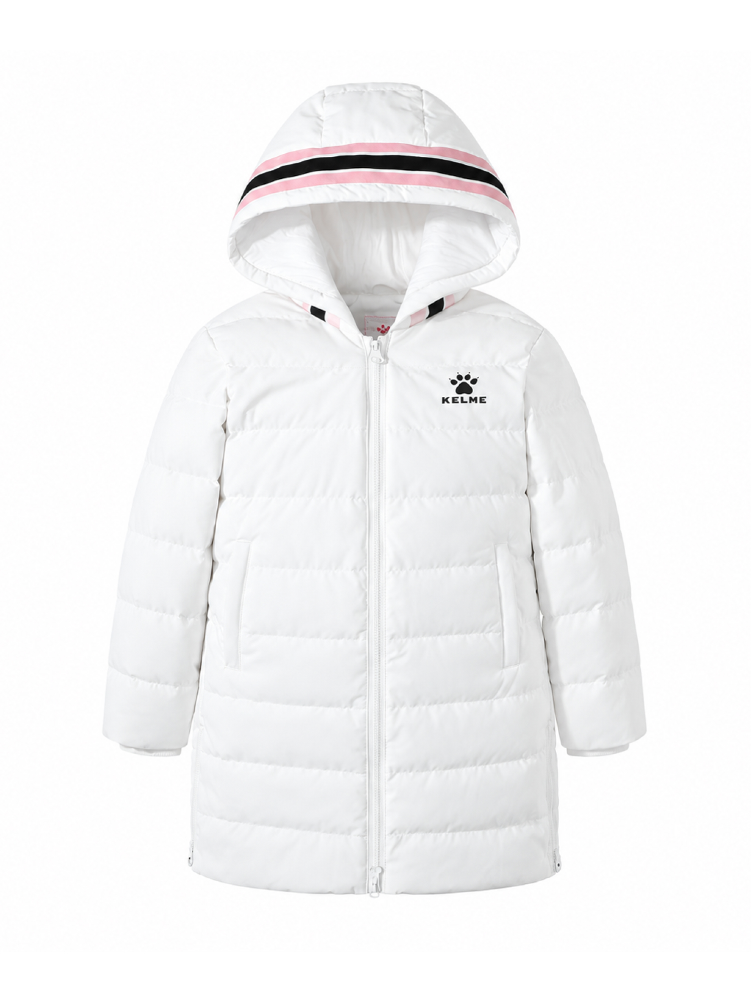 Детский пуховик KELME Girl's Mid-Length Down Jacket White