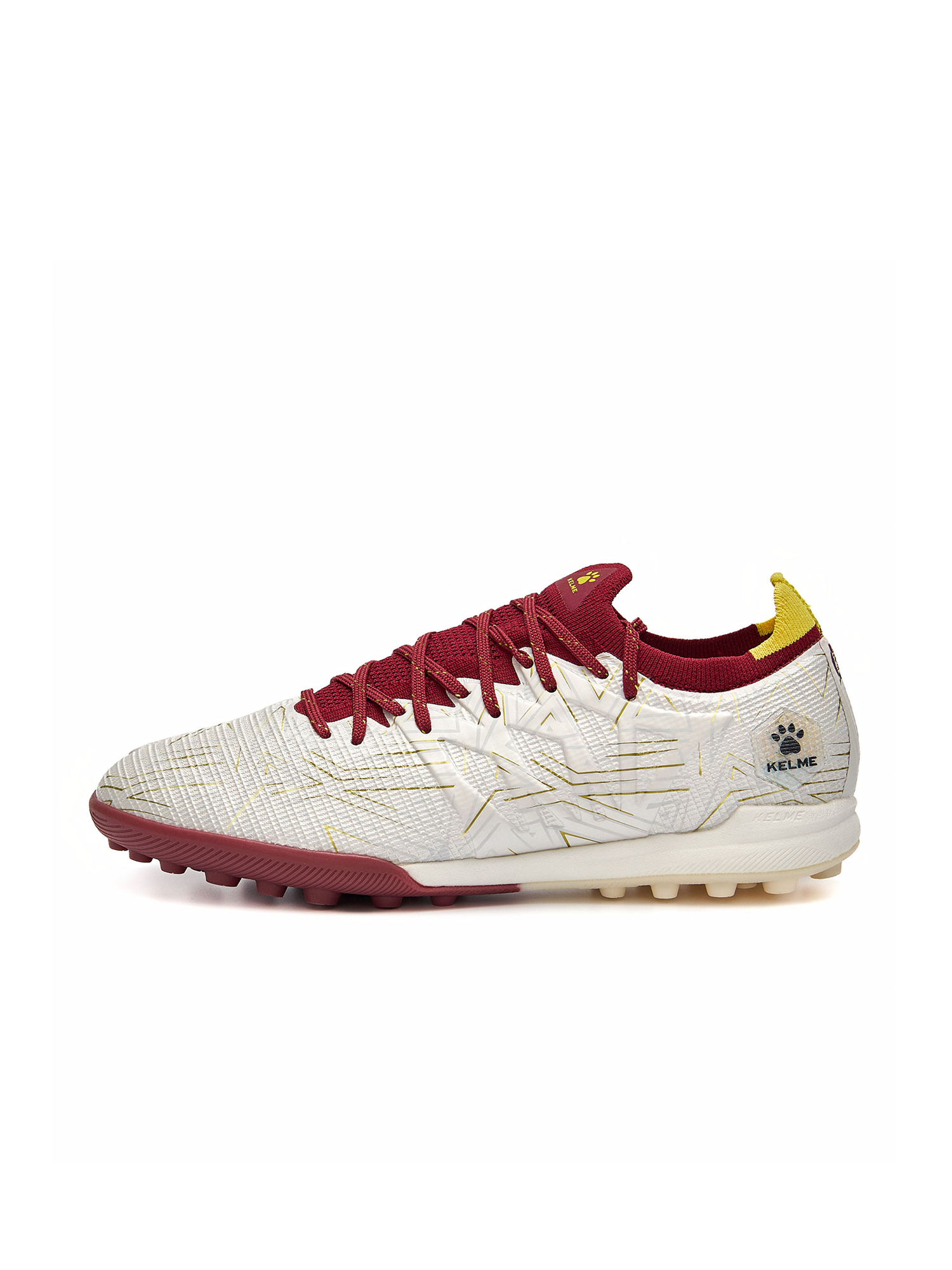 Детские шиповки KELME Children's Football Shoes (TF) (White/Dark Red)