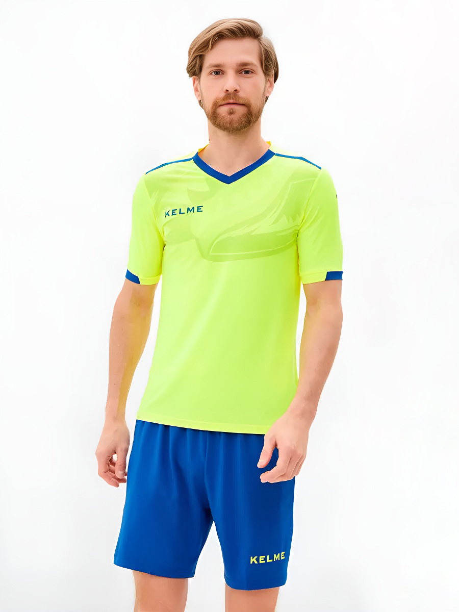 Футбольная форма KELME Short Sleeve Football Set (Light Green/Blue)