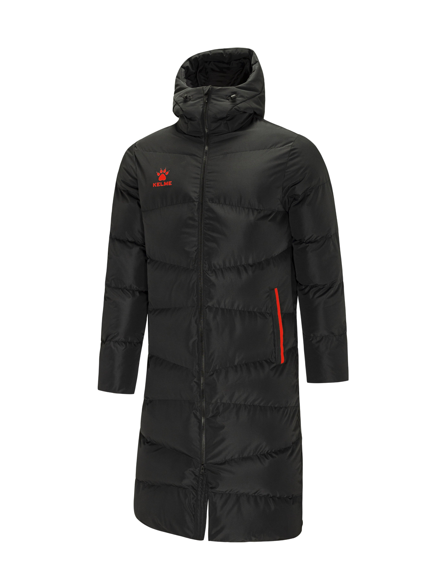 Пуховик KELME Adult Long Cotton Jacket (Black/Red)