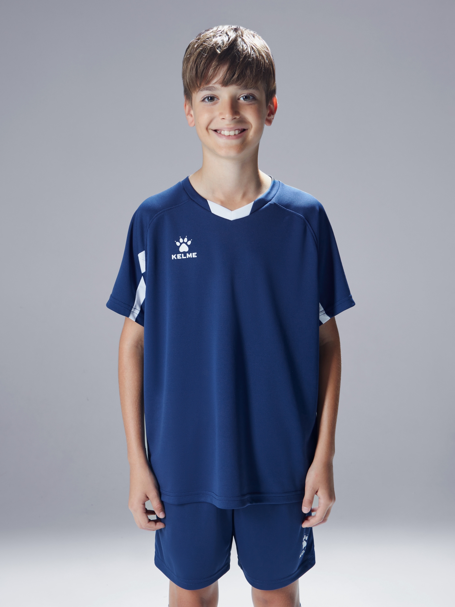 Детская футбольная форма KELME Football Suit (Dark Blue/White)