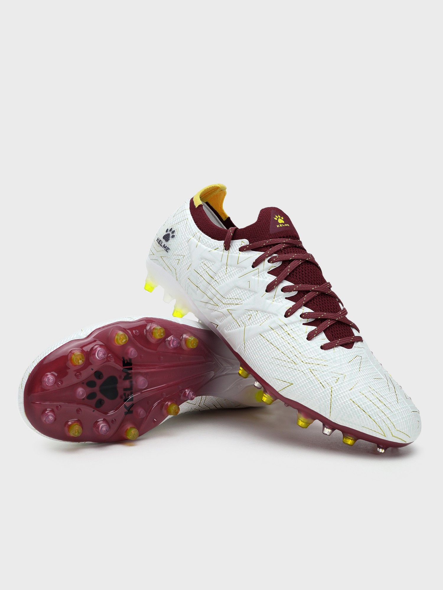 Бутсы KELME Men's Football Shoes (MG) (White/Red)