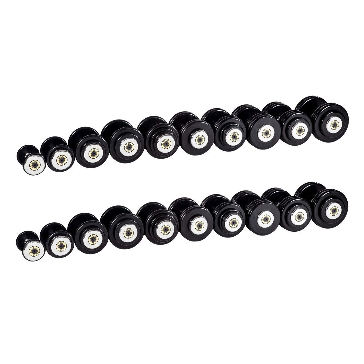 Гантельный ряд базовый (шаг 2,5 кг, 10 пар) PROFI-FIT 2,5-25 кг*