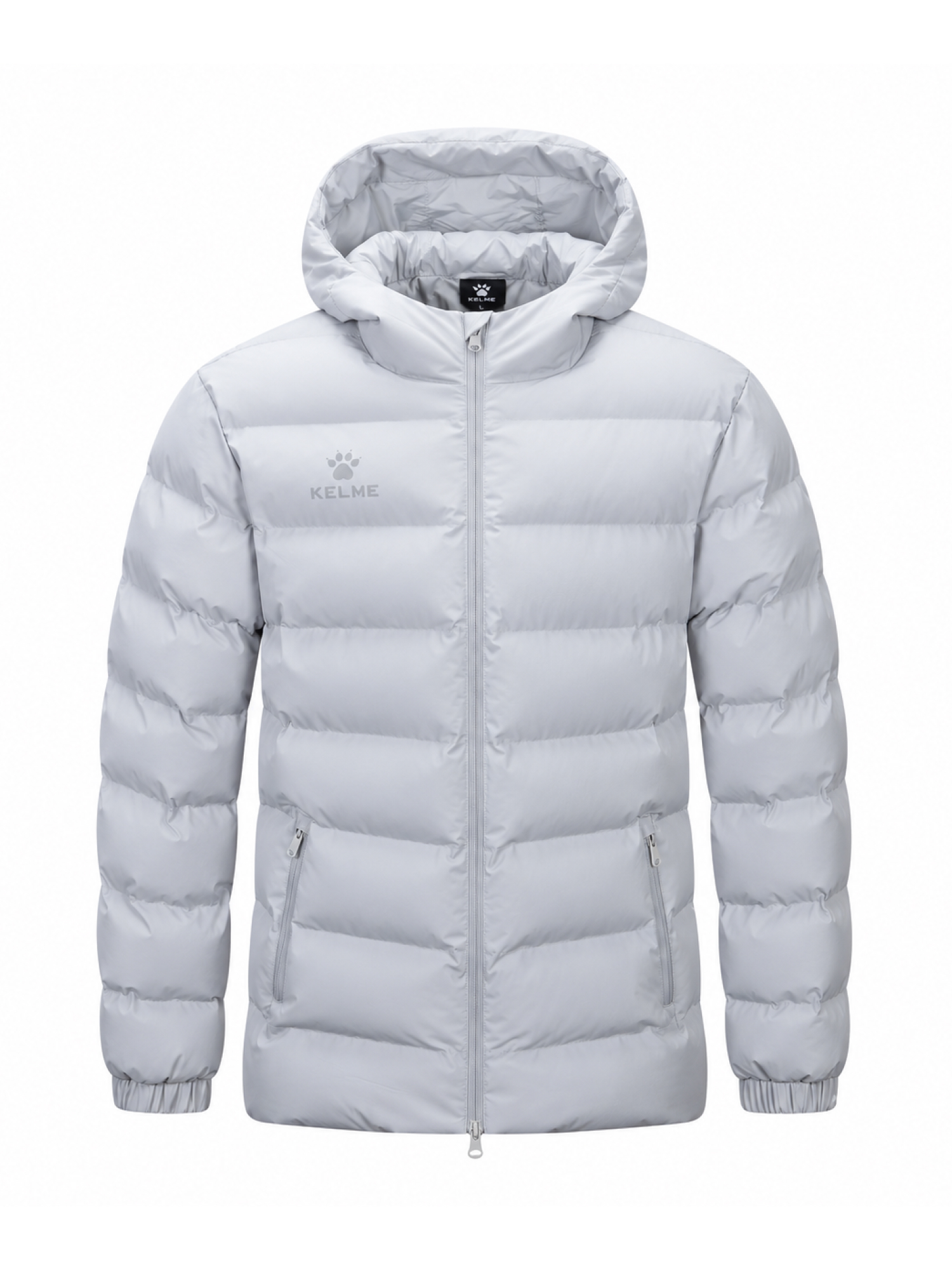 Пуховик KELME Hooded Short Cotton Jacket Light Gray