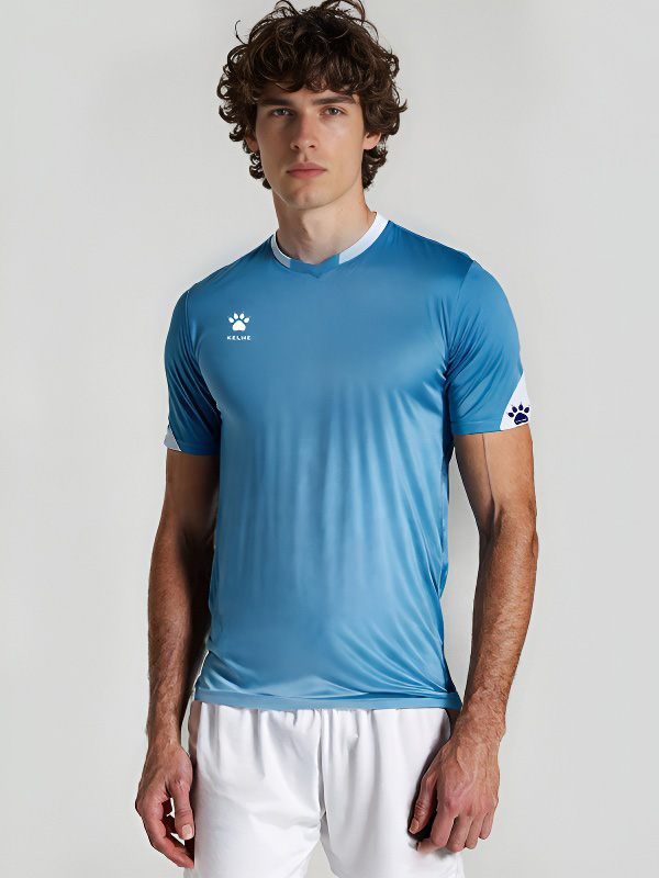 Футбольная форма KELME Short Sleeve Football Uniform (Light Blue/White)