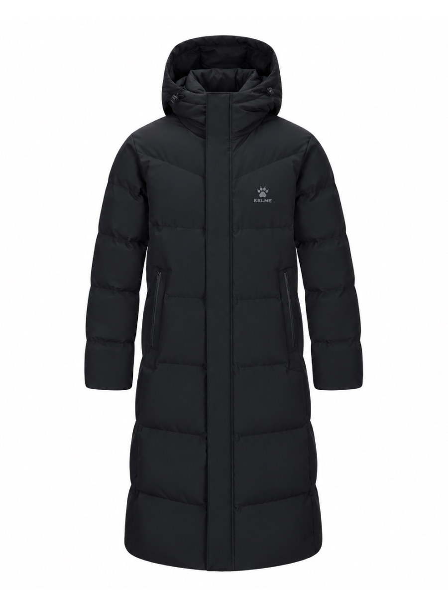 Пуховик KELME Long Down Jacket (Hooded) Black